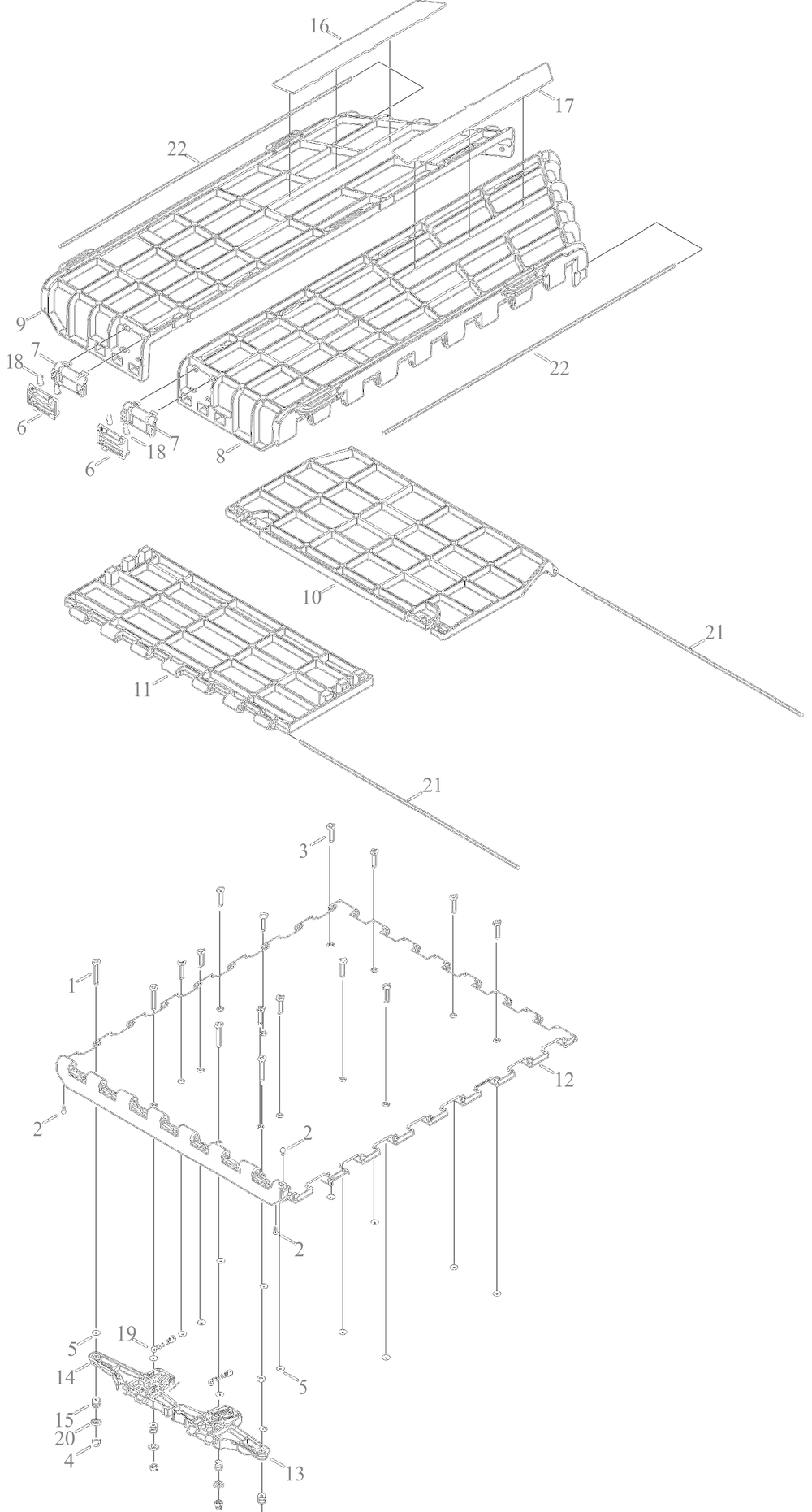 Attachments / 19b40026oem Ez-Stow (2016) / Bed Assembly Diagram and Parts List for 2022 Yard Machines Lawn Tractor
